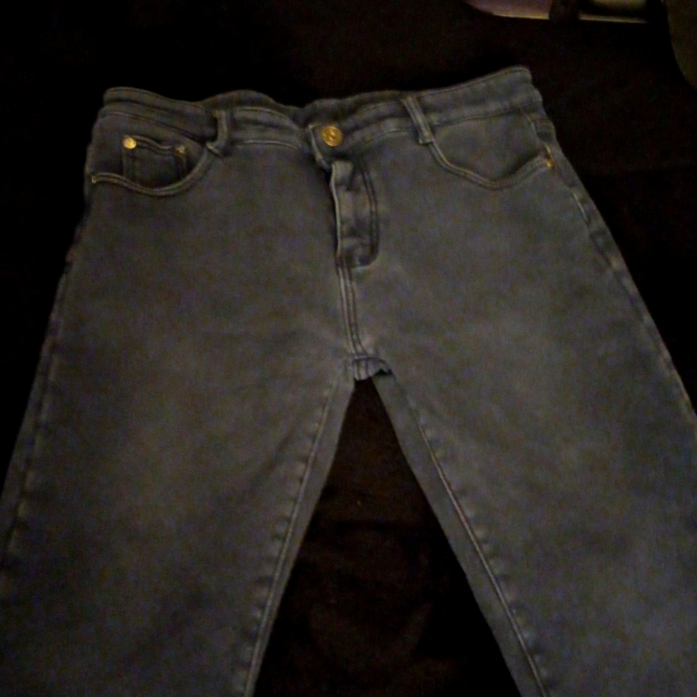 Vintage faded navy denim jeans